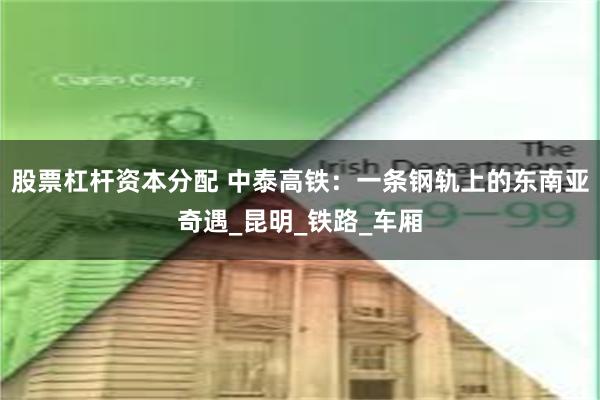 股票杠杆资本分配 中泰高铁：一条钢轨上的东南亚奇遇_昆明_铁路_车厢
