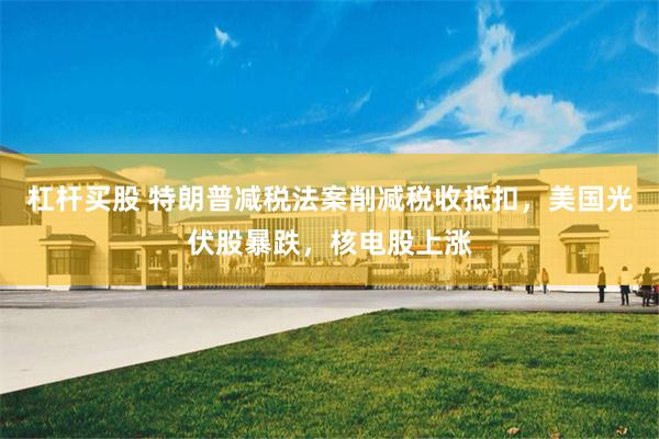 杠杆买股 特朗普减税法案削减税收抵扣，美国光伏股暴跌，核电股上涨